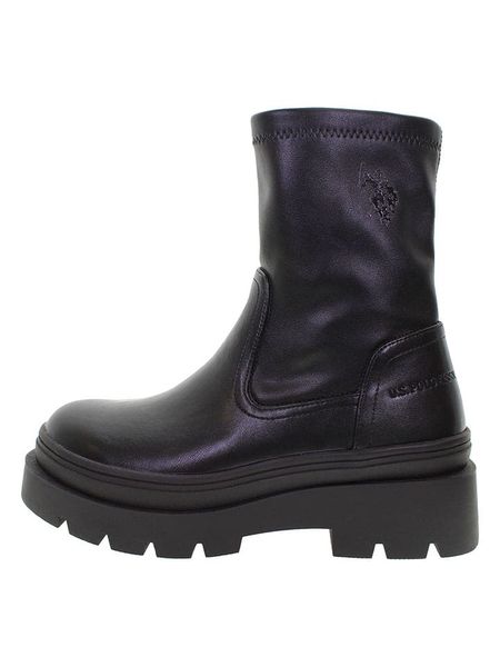 U.S. Polo Assn. Botki w kolorze czarnym rozmiar: 38. Czarne botki U.S. Polo Assn., bez wzorów, bez obcasa, bez zapięcia. Za 215,21 zł.
