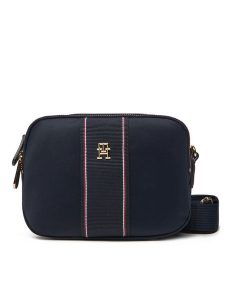 Tommy Hilfiger Torebka Poppy Camera Bag Corp AW0AW17230 Granatowy. Niebieskie listonoszki TOMMY HILFIGER, bez wzorów, ze skóry, bez dodatków. Za 239,99 zł.
