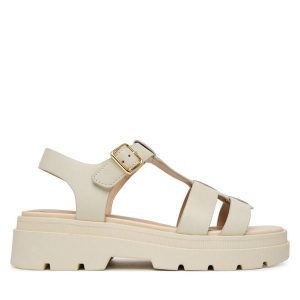 Sandały Geox. Brązowe sandały Geox, bez wzorów, bez obcasa, na płaskiej podeszwie, bez zapięcia. Za 509,99 zł.