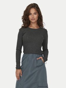 ONLY Bluzka Carlotta 15291987 Szary Regular Fit. Szare bluzki ONLY, m, bez wzorów, z bawełny, bez kołnierzyka, bez ramiączek. Za 99,99 zł.
