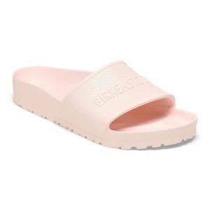 Klapki damskie Birkenstock Barbados Eva. Czerwone klapki Birkenstock, bez wzorów, z materiału, bez obcasa. Za 293,00 zł.