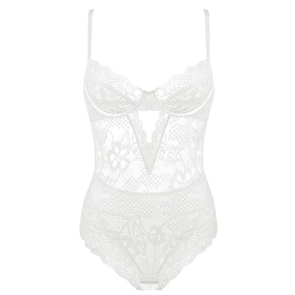Body koronkowe na romantyczne wieczory Licia. Białe body i gorsety Intica, bez wzorów, z koronki. Za 179,00 zł.