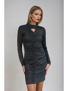 Monki Sukienka w kolorze antracytowym rozmiar: XS. Czarne sukienki Monki, xs, bez wzorów, bez kołnierzyka, bez ramiączek, mini. Za 43,99 zł.