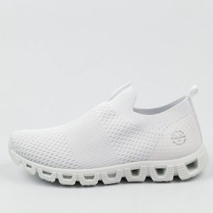 Białe sportowe buty damskie Vinceza 17296. Białe buty sportowe VINCEZA, na jesień, bez wzorów, z tkaniny, bez zapięcia, na fitness i siłownię. Za 89,00 zł.