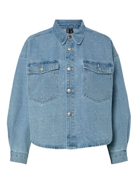 Pieces Kurtka jeansowa Tamra 17157410 Niebieski Regular Fit. Niebieskie kurtki Pieces, l, bez wzorów, z bawełny, bez kaptura. Za 139,99 zł.