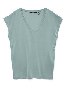Vero Moda Koszulka w kolorze zielonym rozmiar: M. Zielone bluzki Vero Moda, m, bez wzorów, bez kołnierzyka, bez ramiączek. Za 70,45 zł.