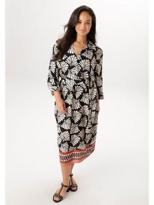 Aniston Sukienka w kolorze czarno-kremowym rozmiar: 52. Czarne sukienki Aniston, na co dzień, bez wzorów, z tkaniny, bez kołnierzyka, bez ramiączek, midi, proste. Za 252,99 zł.