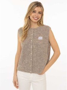 Zwillingsherz Kardigan w kolorze szarobrązowym rozmiar: L/XL. Brązowe kardigany Zwillingsherz, z wełny. Za 113,99 zł.