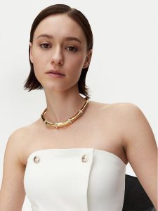 Guess Naszyjnik JUBN05 159JW Złoty. Żółte naszyjniki Guess, metalowe. Za 649,99 zł.