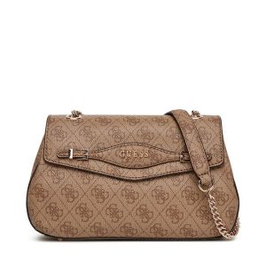 Torebka Guess. Brązowe torebki klasyczne Guess, z aplikacjami, bez dodatków. Za 349,99 zł.