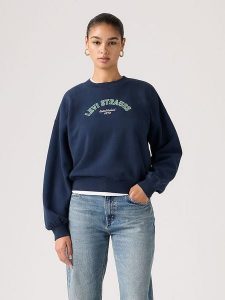 Levi's Bluza w kolorze granatowym rozmiar: S. Niebieskie bluzy Levi's®, s, bez wzorów, z bawełny, bez kaptura. Za 165,55 zł.
