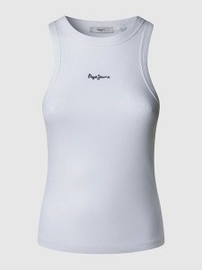 Pepe Jeans Top "Marian" w kolorze białym rozmiar: S. Białe topy Pepe Jeans, s, bez wzorów, z jeansu, bez kołnierzyka, bez ramiączek. Za 69,99 zł.