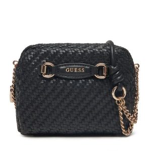 Torebka Guess. Czarne shopper bag Guess, z aplikacjami, bez dodatków. Za 679,99 zł.