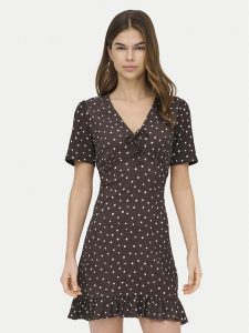 ONLY Sukienka letnia Molly 15371873 Brązowy Regular Fit. Brązowe sukienki ONLY, na lato, m, bez wzorów, z syntetyku, bez kołnierzyka, bez ramiączek. Za 129,99 zł.