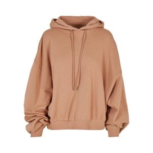 Damska Bluza Z Frotte Organic Oversized Hoodie. Brązowe bluzy Urban Classics, s, bez wzorów, bez kaptura. Za 287,99 zł.