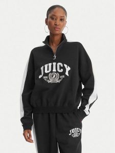 Juicy Couture Bluza College JCSAS126401 Czarny Relaxed Fit. Czarne bluzy Juicy Couture, s, bez wzorów, z bawełny, bez kaptura. Za 399,99 zł.