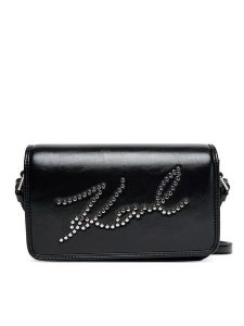 KARL LAGERFELD Torebka A3W30304 Czarny. Czarne listonoszki KARL LAGERFELD, bez wzorów, ze skóry, bez dodatków. Za 569,99 zł.