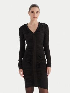 Marciano Guess Sukienka koktajlowa 5BGK25 6257A Czarny Slim Fit. Czarne sukienki Marciano Guess, z aplikacjami, z syntetyku, wizytowe, bez kołnierzyka, bez ramiączek. Za 649,99 zł.