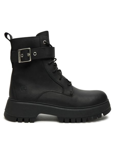 Timberland Botki Mid Lace Boot TB0A6FBWW021 Czarny. Czarne botki Timberland, bez wzorów, ze skóry, bez obcasa, na płaskiej podeszwie, bez zapięcia. Za 499,99 zł.