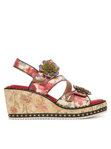 Laura Vita Sandały Ballon 09 Kolorowy. Sandały LAURA VITA, bez wzorów, ze skóry, bez obcasa, na koturnie, bez zapięcia. Za 429,99 zł.