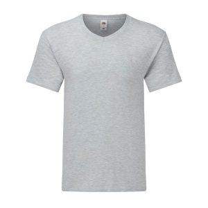 Koszulka Unisex Dla Dorosłych Iconic 150 Heather V Neck. Szare bluzki FRUIT OF THE LOOM, s, bez wzorów, sportowe, bez kołnierzyka, bez ramiączek. Za 45,99 zł.