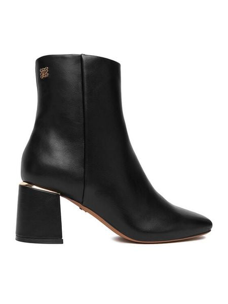 Nine West Botki CEO-LATIFA-01 Czarny. Czarne botki Nine West, bez wzorów, z materiału, bez obcasa, na słupku, bez zapięcia. Za 279,99 zł.