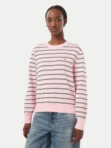 Tommy Jeans Sweter Essential DW0DW23360 Różowy Regular Fit. Czerwone swetry klasyczne Tommy Jeans, l, z bawełny, bez kołnierzyka. Za 369,99 zł.