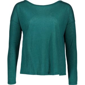 Koszulka w kolorze ciemnozielonym. Zielone bluzki marki Benetton, z wełny, z dekoltem w łódkę, z długim rękawem. W wyprzedaży za 58,95 zł.