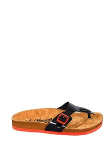 Moosefield Skórzane japonki w kolorze czarnym rozmiar: 39. Czarne klapki Moosefield, bez wzorów, z otwartym noskiem, bez obcasa. Za 163,64 zł.