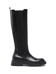 Frank Daniel Skórzane kozaki w kolorze czarnym rozmiar: 41. Czarne kozaki Frank Daniel, na zimę, bez wzorów, bez obcasa, bez zapięcia. Za 648,95 zł.