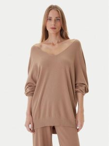 Kontatto Sweter 3M0815C Beżowy Relaxed Fit. Brązowe swetry klasyczne Kontatto, m, z syntetyku, bez kołnierzyka. Za 279,99 zł.