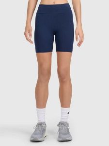4F Legginsy w kolorze granatowym rozmiar: L. Niebieskie legginsy 4f, bez wzorów, z bawełny, z podwyższonym stanem. Za 39,40 zł.