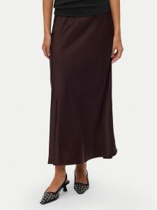 Vero Moda Spódnica midi Elena 10337459 Brązowy Regular Fit. Brązowe spódnice Vero Moda, m, bez wzorów, z syntetyku, midi. Za 129,99 zł.