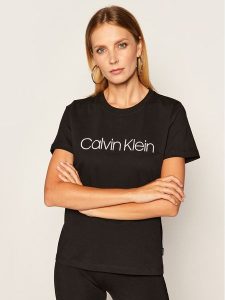 Calvin Klein T-Shirt Core Logo K20K202142 Czarny Regular Fit. Czarne t-shirty Calvin Klein, xs, bez wzorów, z bawełny, bez kołnierzyka, bez ramiączek. Za 179,99 zł.
