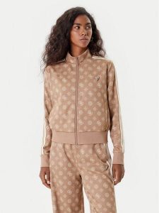 Guess Bluza V5YQ07 K0282 Brązowy Regular Fit. Brązowe bluzy Guess, xl, z aplikacjami, z syntetyku, bez kaptura. Za 369,99 zł.