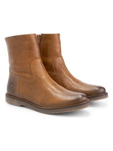 TRAVELIN' Skórzane botki "Pleubian" w kolorze jasnobrązowym rozmiar: 41. Brązowe botki Travelin', bez wzorów, bez obcasa, bez zapięcia. Za 186,63 zł.