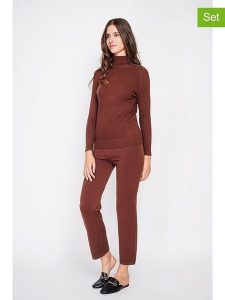 William de Faye 2-częściowy zestaw w kolorze brązowym rozmiar: 38. Brązowe golfy William de Faye, bez wzorów, z kaszmiru. Za 173,99 zł.