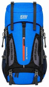 Plecak Mountains 60 L na bardziej wymagające wędrówki w kolorzem. Niebieskie plecaki KUBISPORT. Za 241,00 zł.