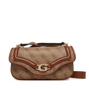 Torebka Guess. Brązowe listonoszki Guess, z aplikacjami, bez dodatków. Za 399,99 zł.