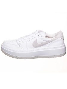 Air Jordan Skórzane sneakersy "1 Elevate Low'' w kolorze biało-szarym rozmiar: 44. Białe trampki Air Jordan, bez wzorów, bez zapięcia. Za 201,55 zł.