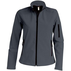 Kurtka damska Kariban Softshell. Szare kurtki KARIBAN, bez wzorów, z softshellu, bez kaptura. Za 205,00 zł.
