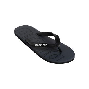 Japonki Arena Flip Flop. Czarne klapki Arena, bez wzorów, z materiału, bez obcasa. Za 57,99 zł.