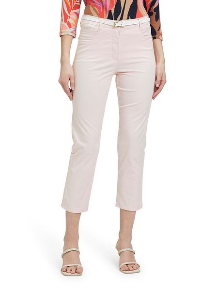 Betty Barclay Spodnie chino w kolorze jasnoróżowym rozmiar: 36. Różowe chinosy Betty Barclay, z aplikacjami, ze skóry, z podwyższonym stanem. Za 65,38 zł.