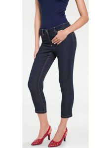 Heine Dżinsy - Slim fit - w kolorze granatowym rozmiar: 40. Niebieskie jeansy Heine, bez wzorów. Za 118,56 zł.