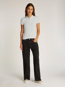 TOMMY JEANS Koszulka polo w kolorze białym rozmiar: XL. Białe bluzki Tommy Jeans, xl, bez wzorów, z jeansu, bez kołnierzyka, bez ramiączek. Za 188,85 zł.