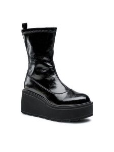 Jenny Fairy Botki LS5796-02A Czarny. Czarne botki Jenny Fairy, bez wzorów, ze skóry, bez obcasa, na koturnie, bez zapięcia. Za 109,99 zł.