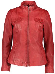 7eleven Skórzana kurtka "Salome" w kolorze czerwonym rozmiar: 38. Czerwone kurtki 7eleven, bez wzorów, ze skóry, bez kaptura. Za 420,68 zł.