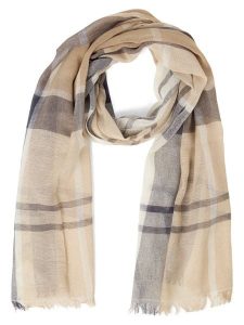 Barbour szalik z płótna - Abigail Tartan Kobiety Bawełna beżowy|niebieski|biały, 50. Białe szaliki Barbour, bez wzorów, z bawełny. Za 249,95 zł.