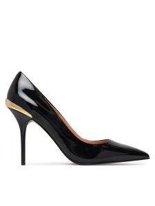LOVE MOSCHINO Szpilki JA10459G1OIH0000 Czarny. Czarne szpilki LOVE MOSCHINO, bez wzorów, ze skóry, bez obcasa. Za 654,99 zł.