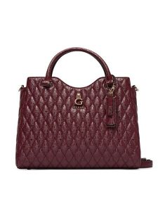 Guess Torebka Tamara HWGG23 23050 Brązowy ciemny. Brązowe kuferki Guess, z aplikacjami, ze skóry, bez dodatków. Za 634,99 zł.